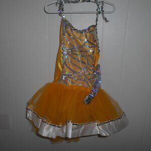 Dance Costume- Yellow with Silver- Child Sizes-New